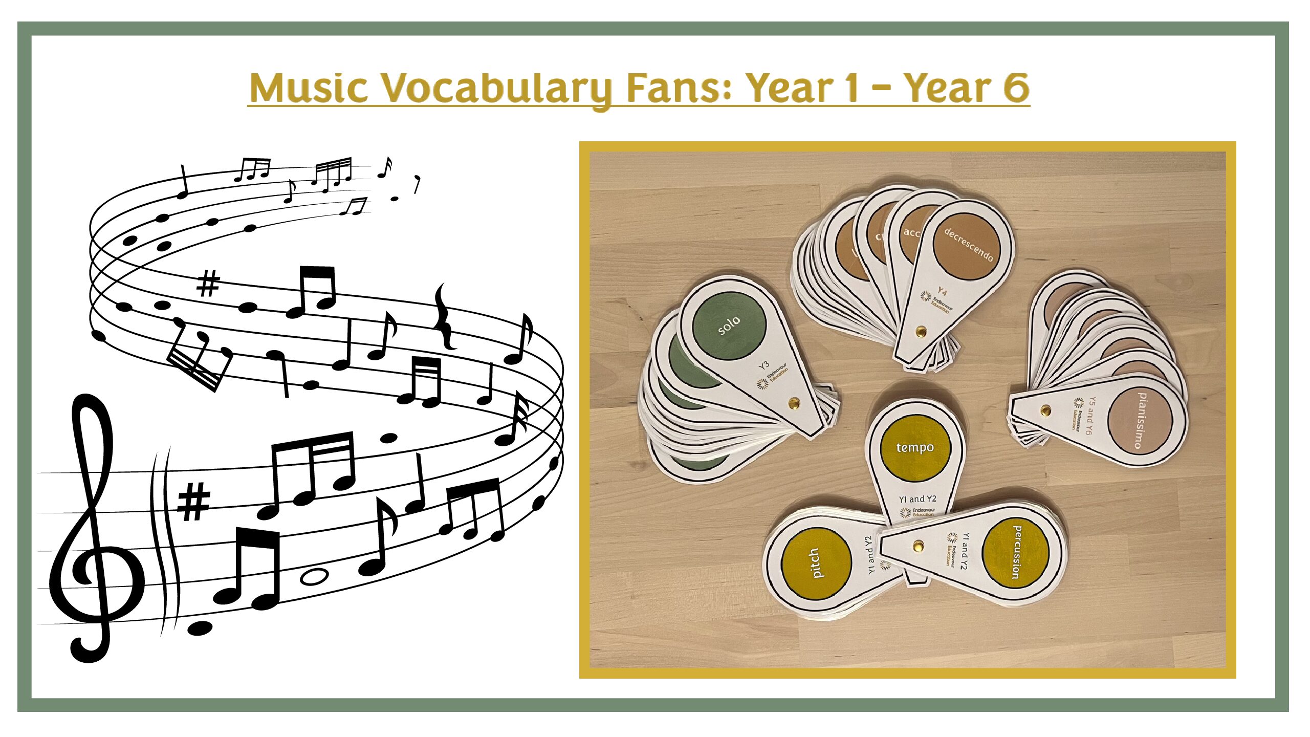 Music Vocabulary Fans: Yr1 - Yr6