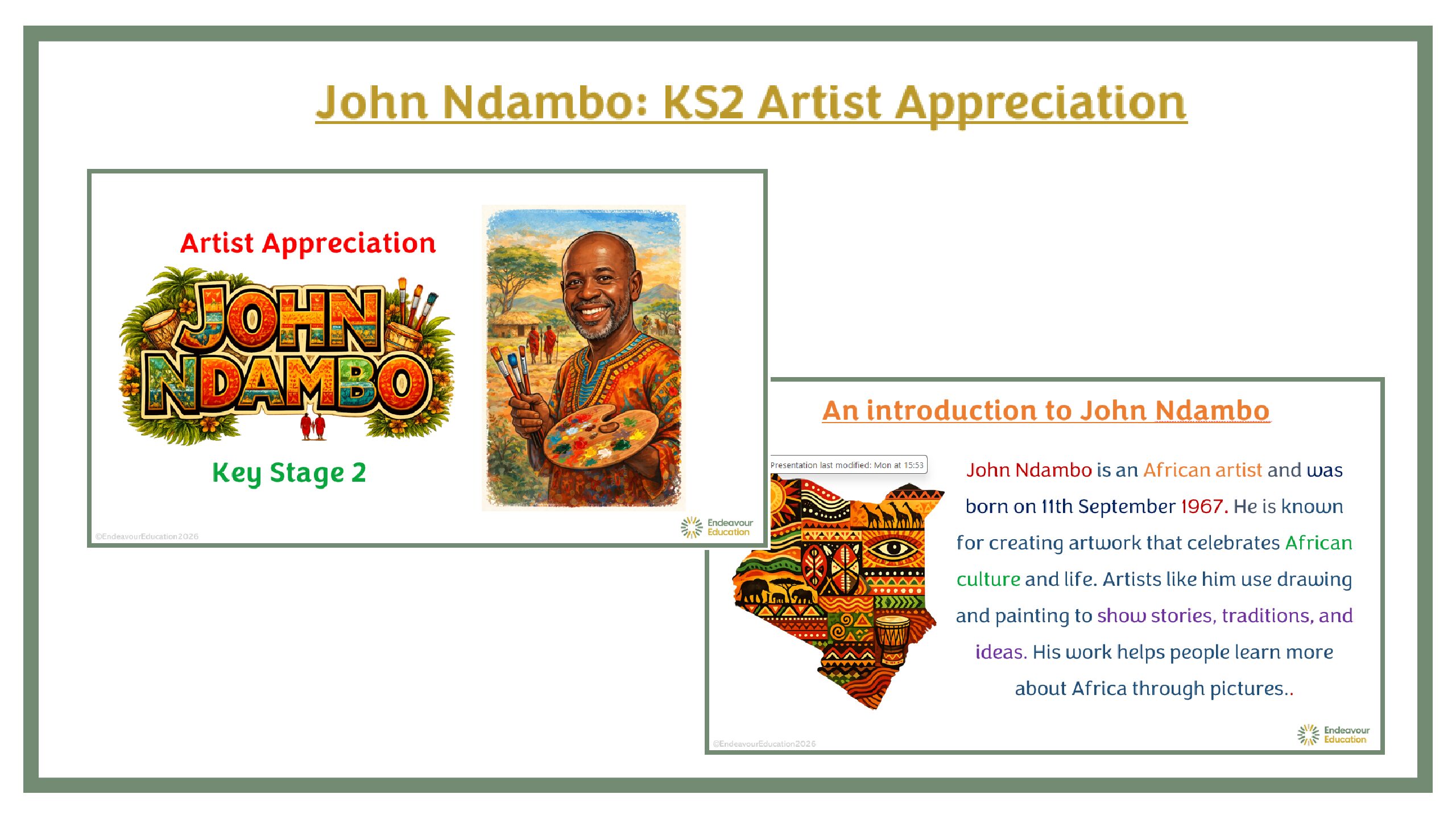John Ndambo: KS2 Artist Appreciation