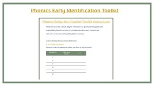 Phonics Early Identification Toolkit