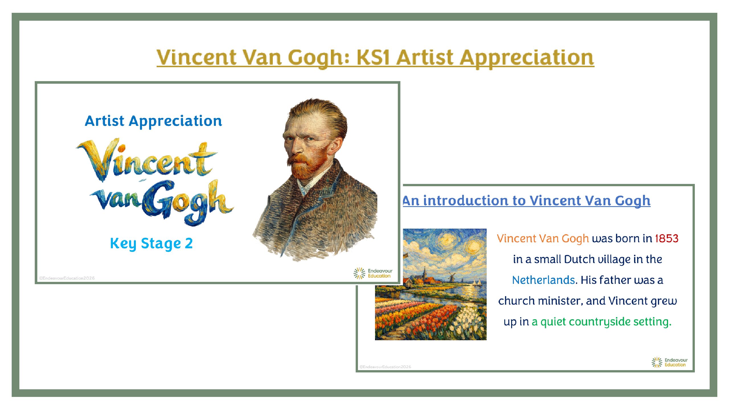 Vincent Van Gogh: KS1 Artist Appreciation
