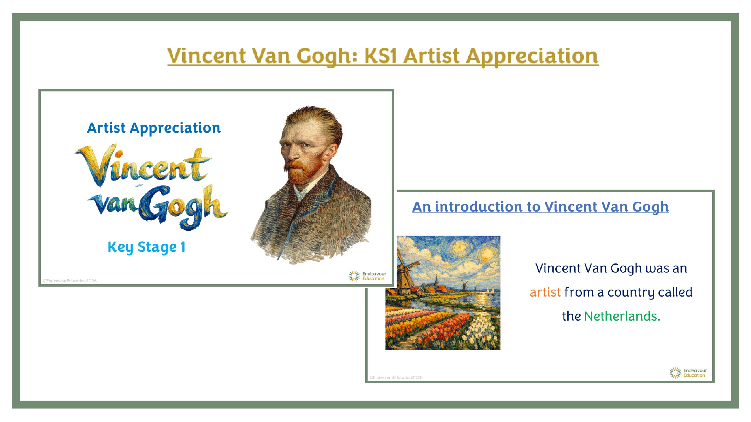 Vincent Van Gogh: KS2 Artist Appreciation