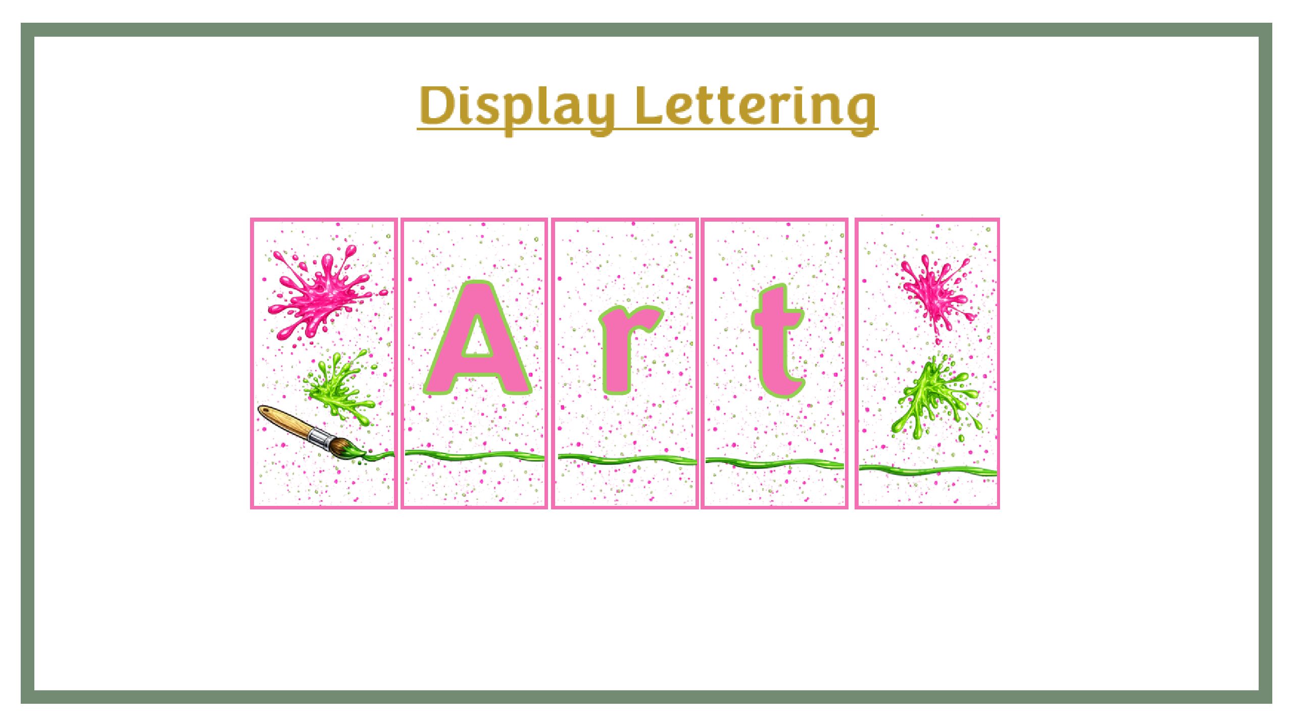 Display Lettering: Art Pink & Green