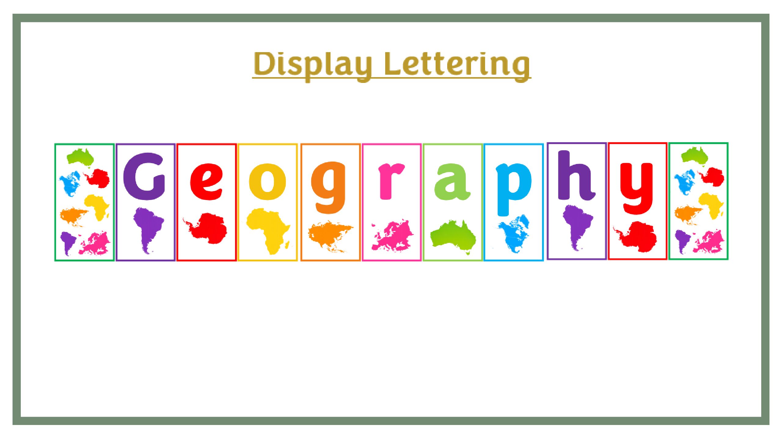 Display Lettering: Geography - Maps