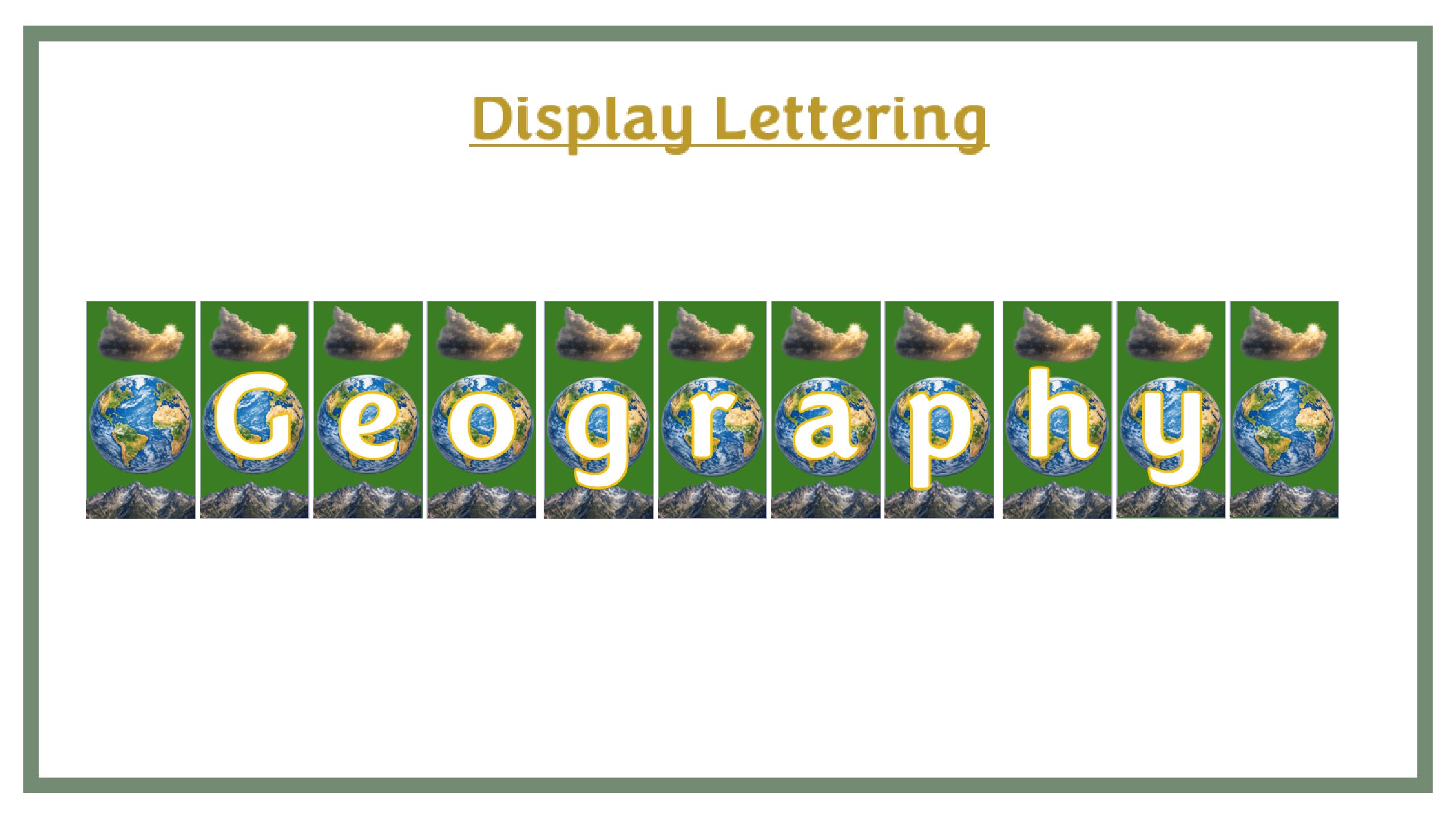 Display Lettering: Geography - Green