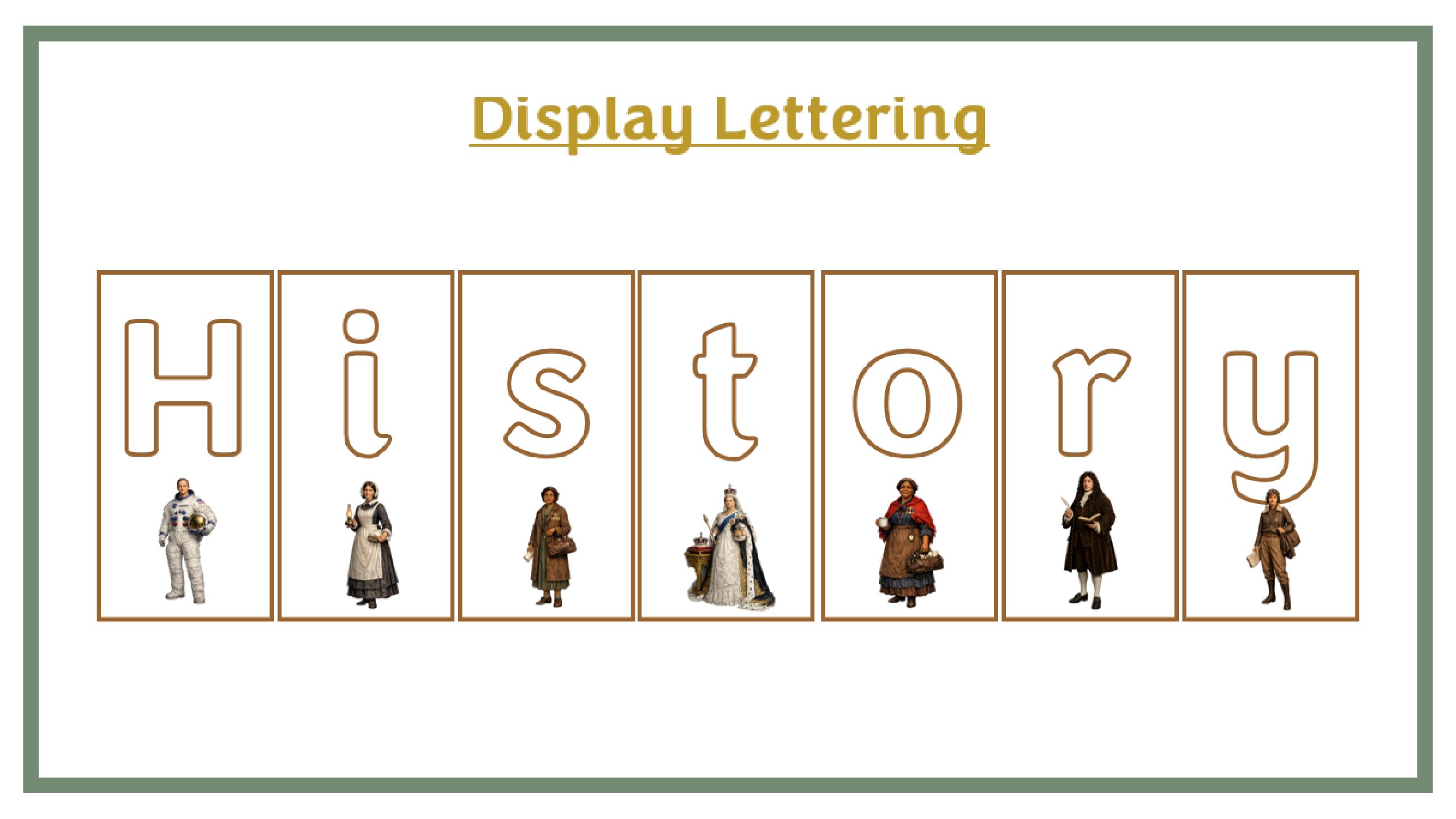 Display Lettering: History KS1 - Brown