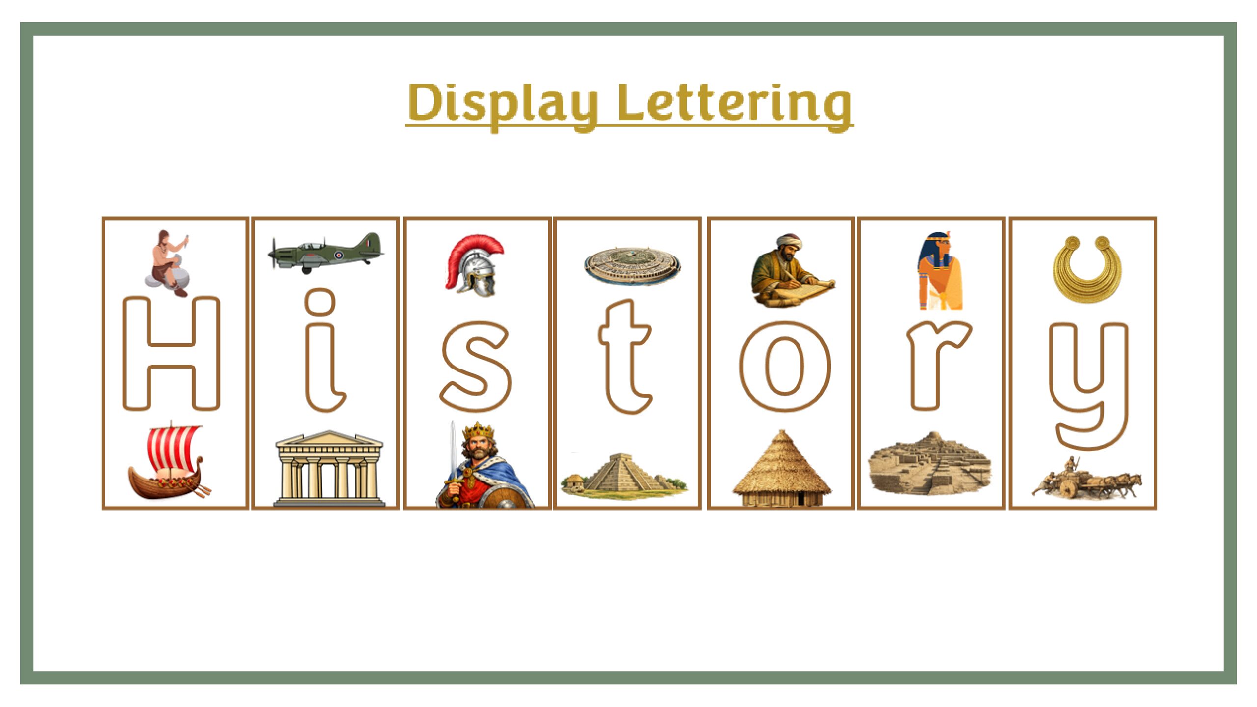 Display Lettering: History KS2 - Brown