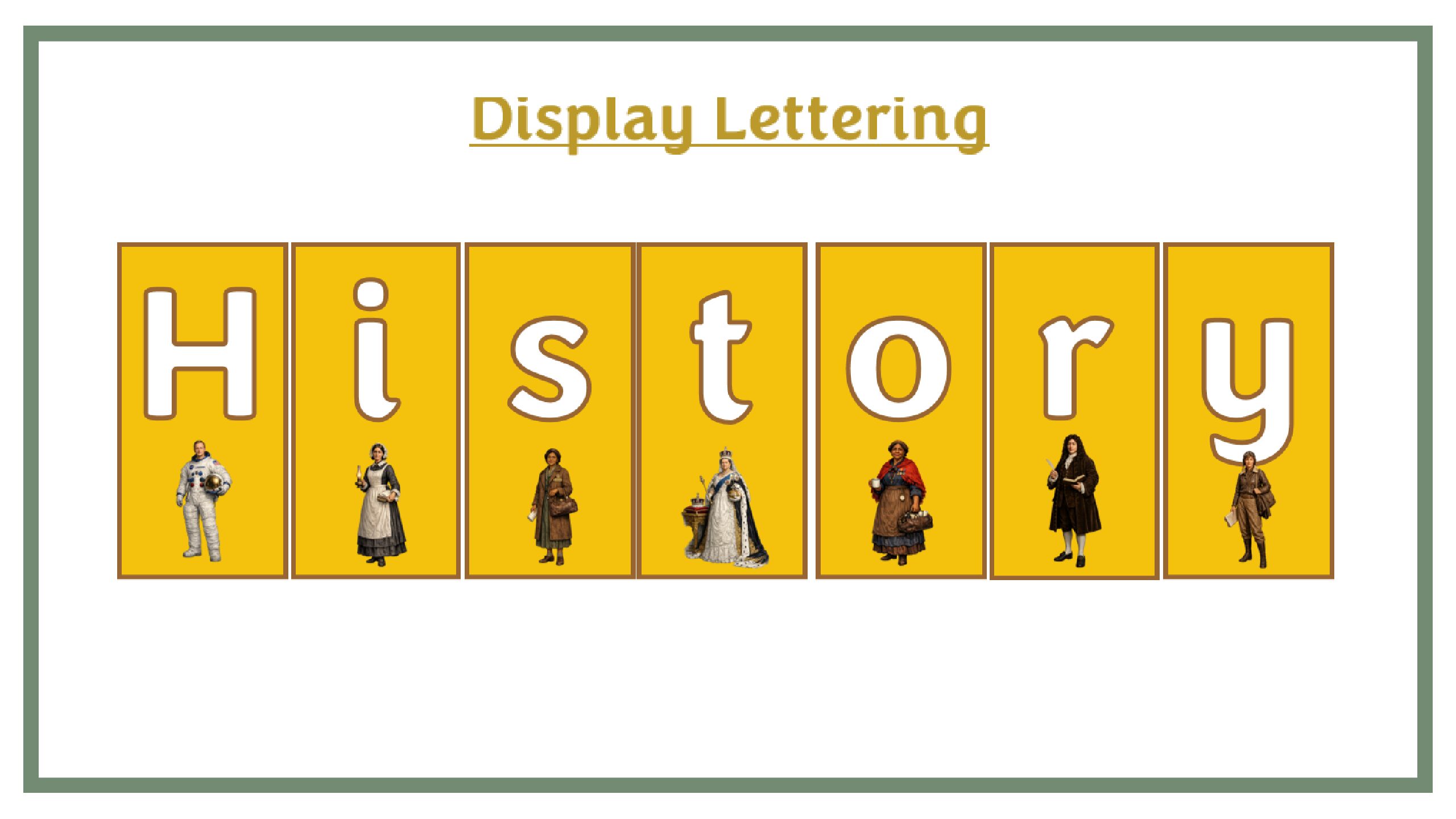 Display Lettering: History KS1 - Gold