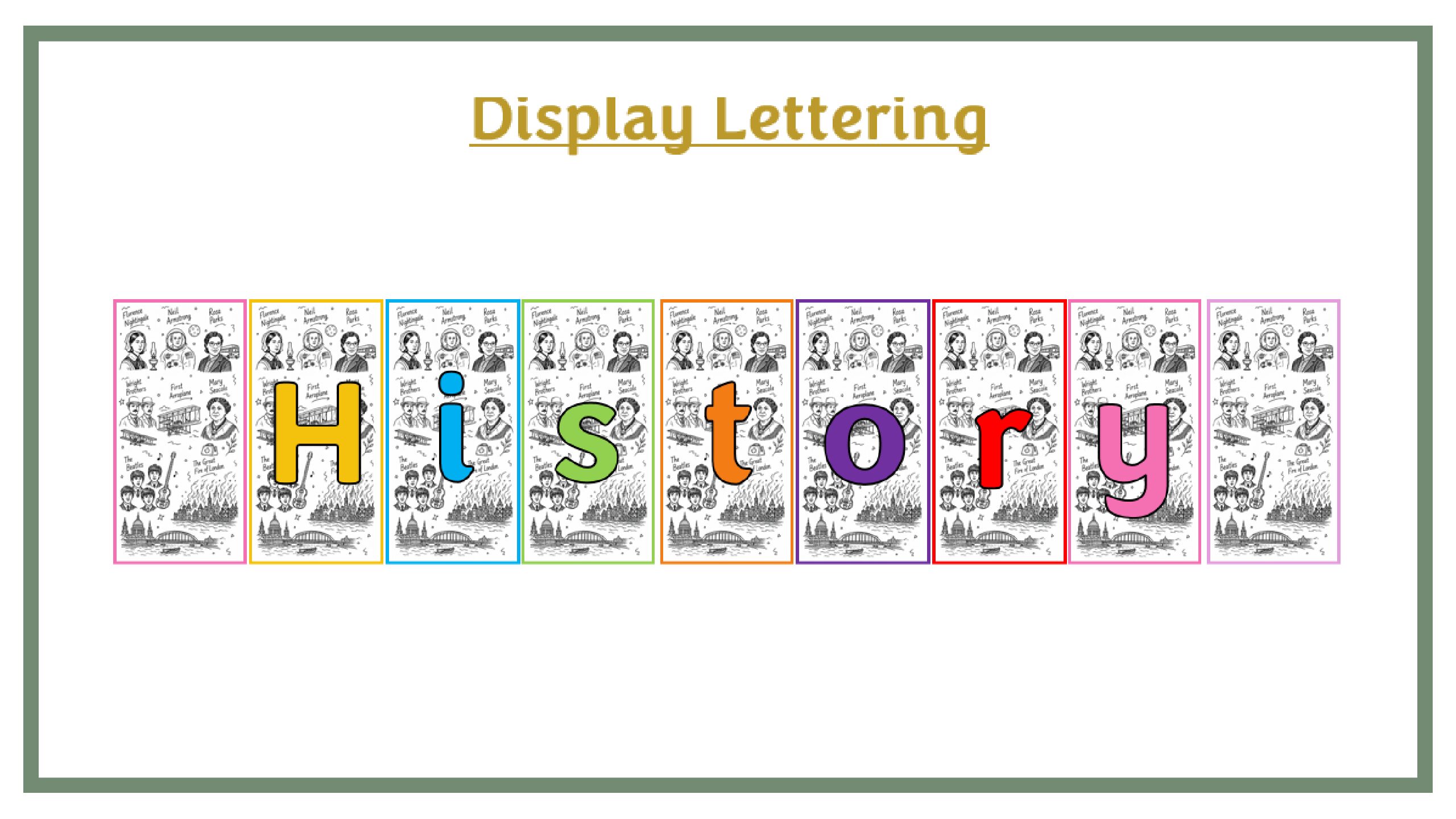 Display Lettering: History KS2 - Rainbow