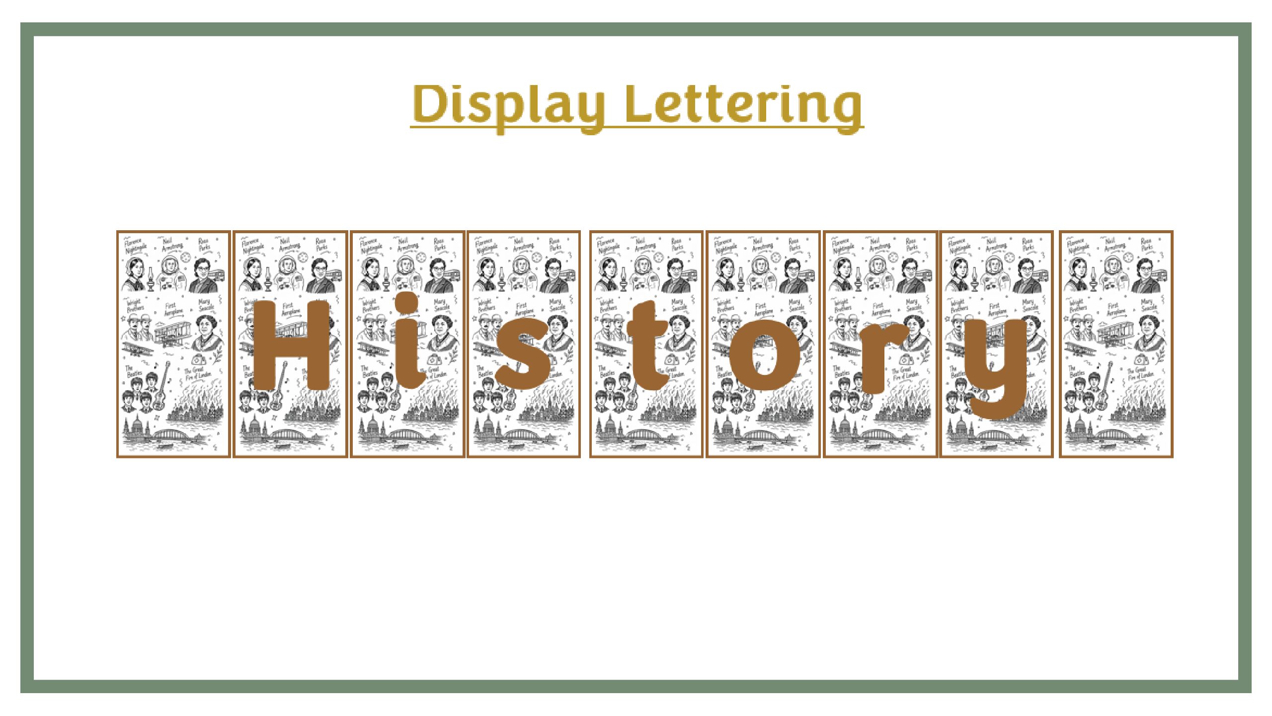 Display Lettering: History KS1 - B&W Images