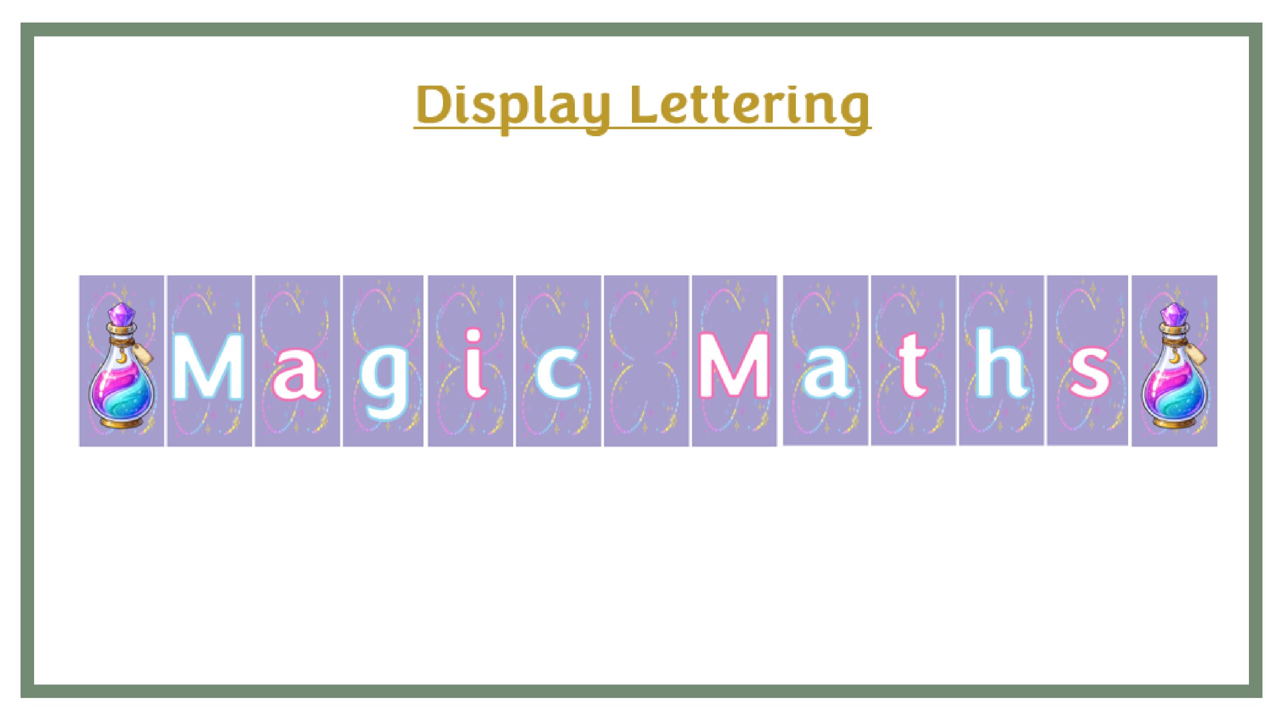 Display Lettering: Lilac Magic Maths
