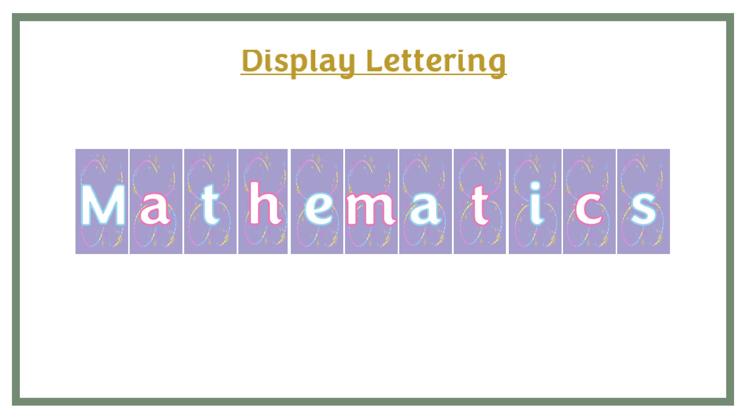 Display Lettering: Mathematics - Lilac
