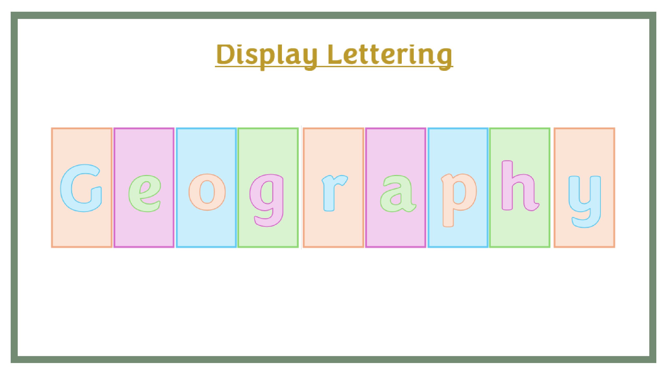 Display Lettering: Geography - Pastel