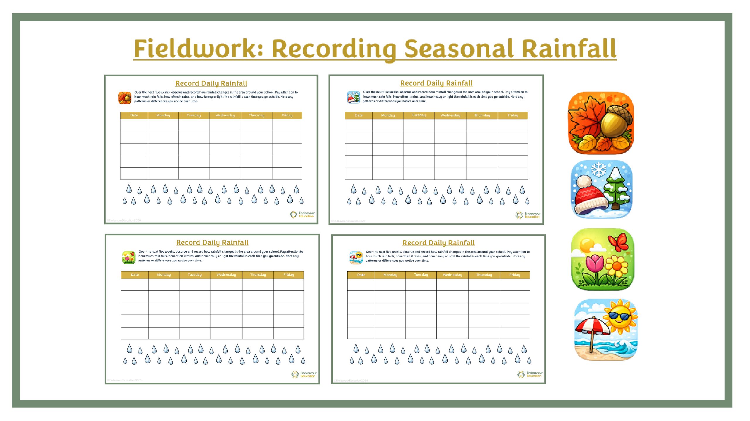 Fieldwork: KS1 Recording Seasonal Rainfall Pack