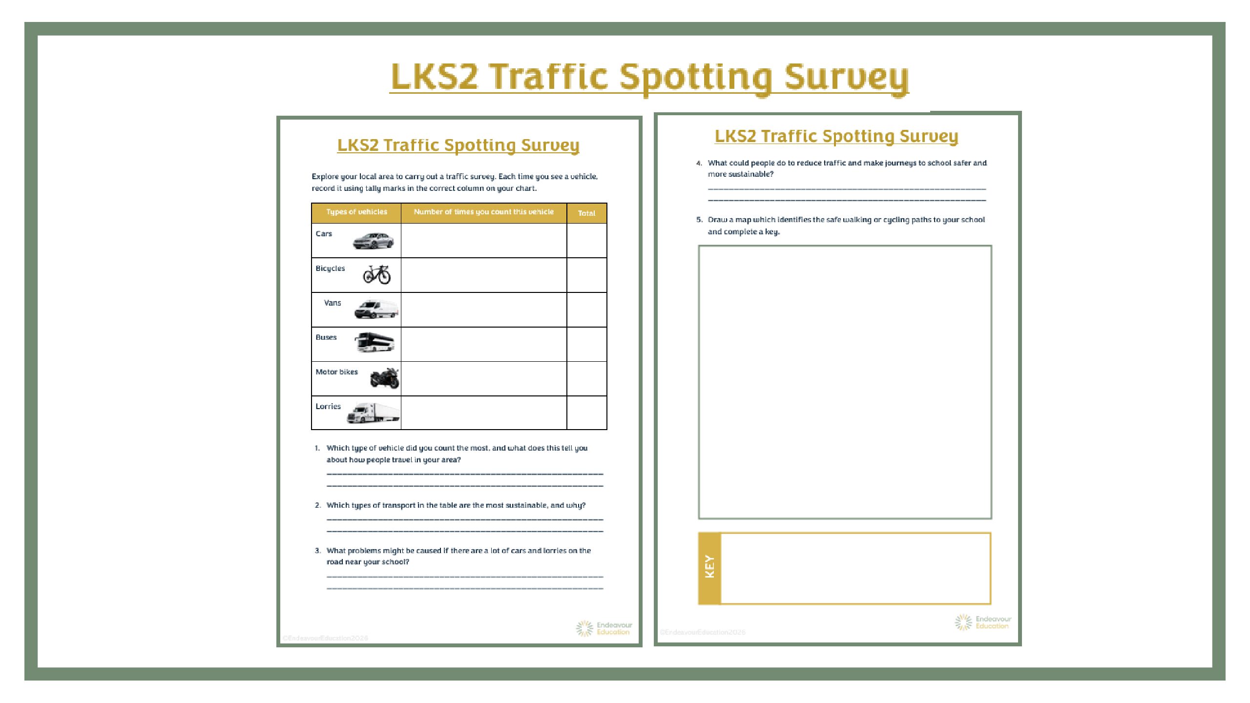 Fieldwork: LKS2 Traffic Spotting Survey