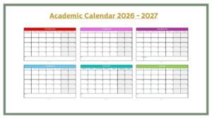 Academic Calendar 2026 - 2027