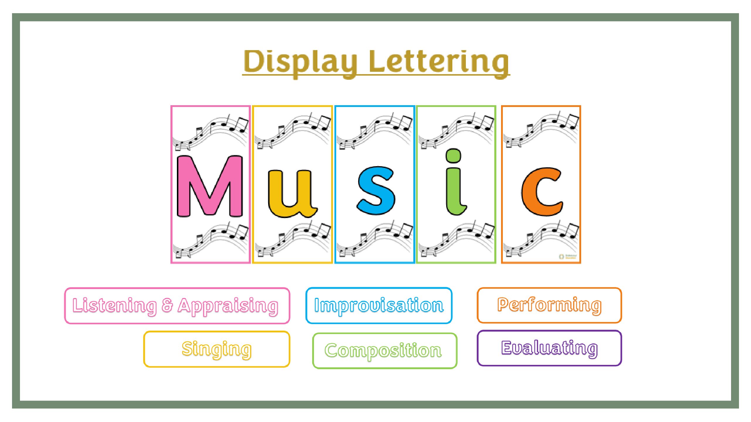 Display Lettering: Music - Instruments