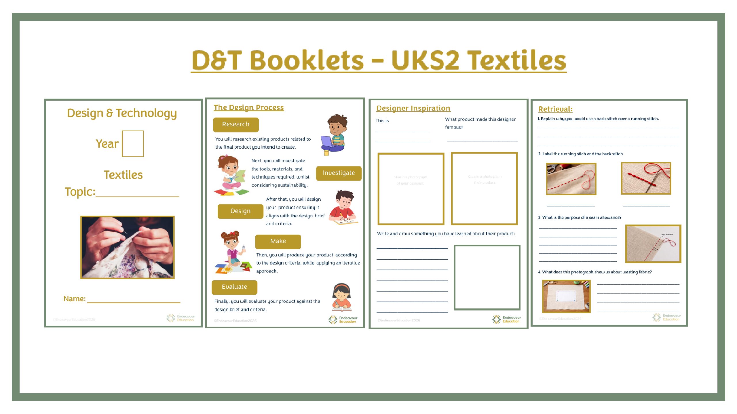 D&T Booklet: UKS2 Textiles, Blanket Stitch