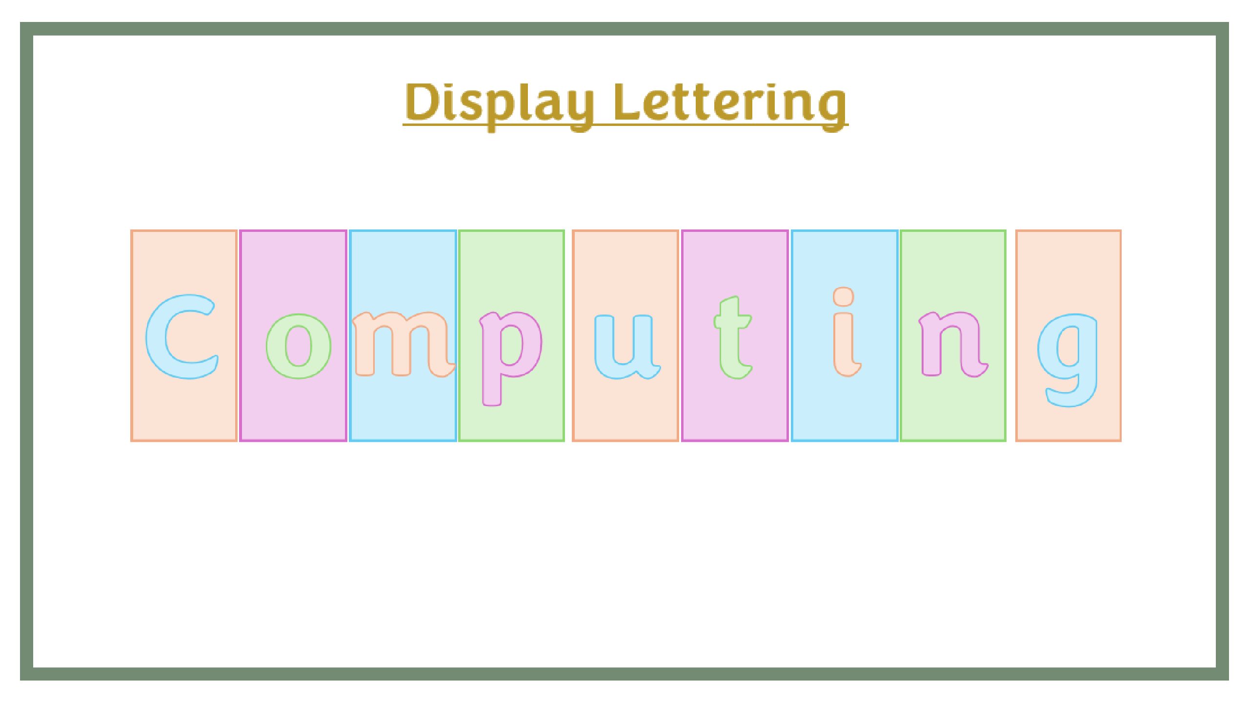 Display Lettering: Computing - Pastel
