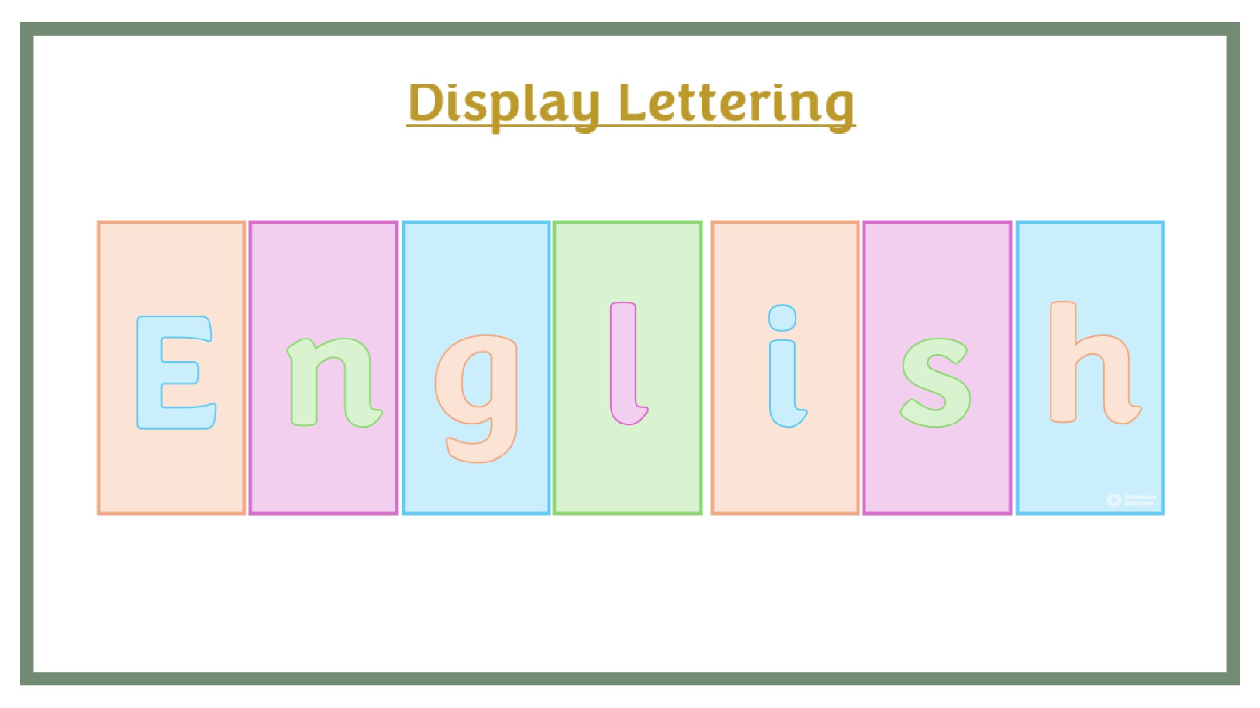 Display Lettering: English - Pastel