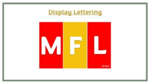 Display Lettering: MFL - Red + Yellow