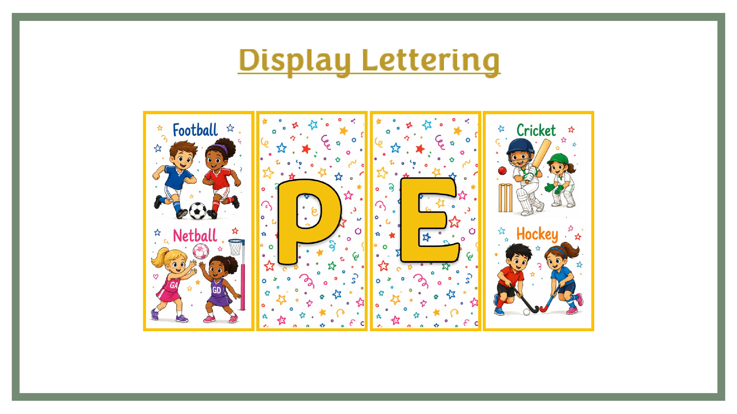 Display Lettering: PE - Sports