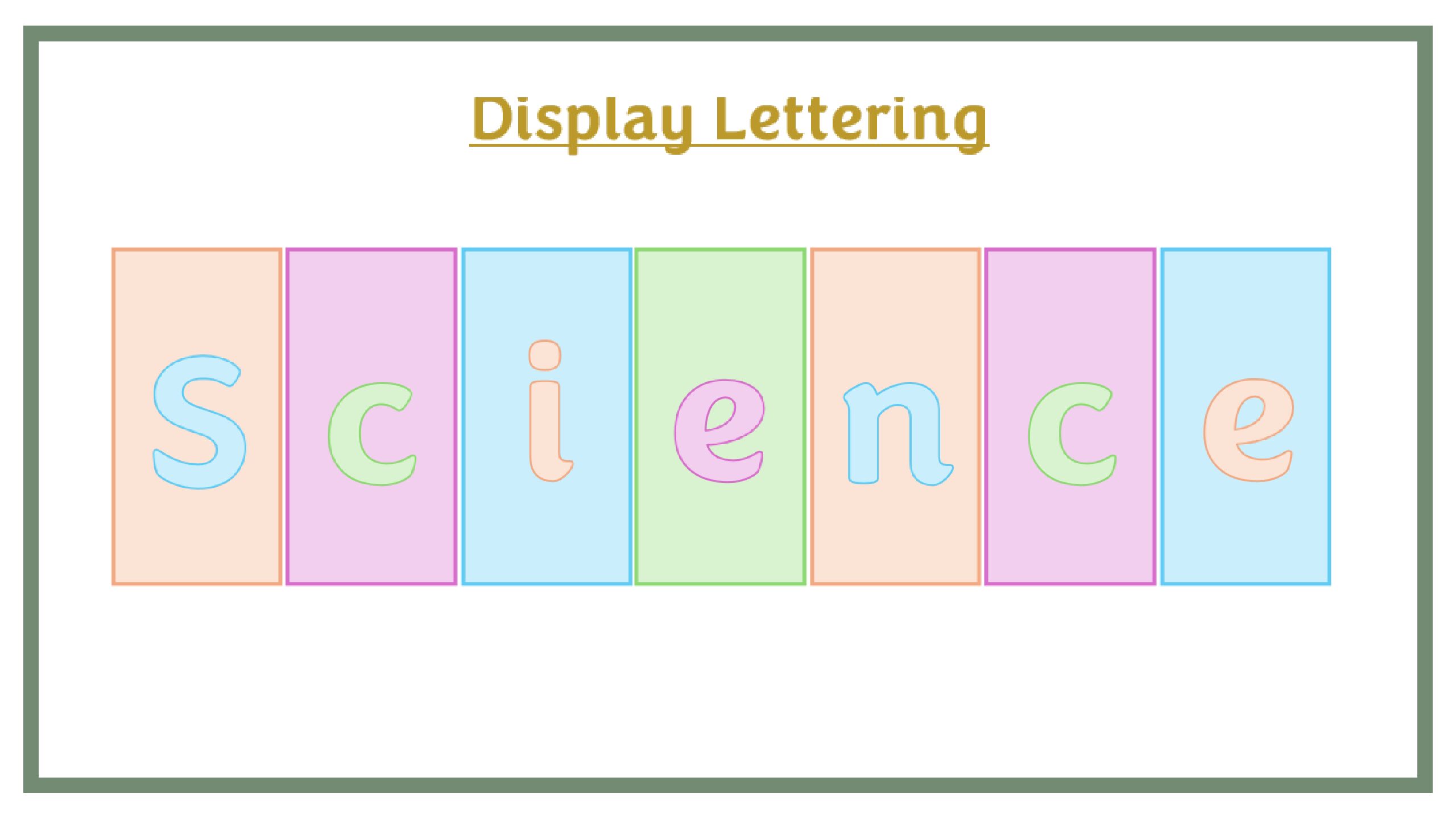 Display Lettering: Science - Pastel