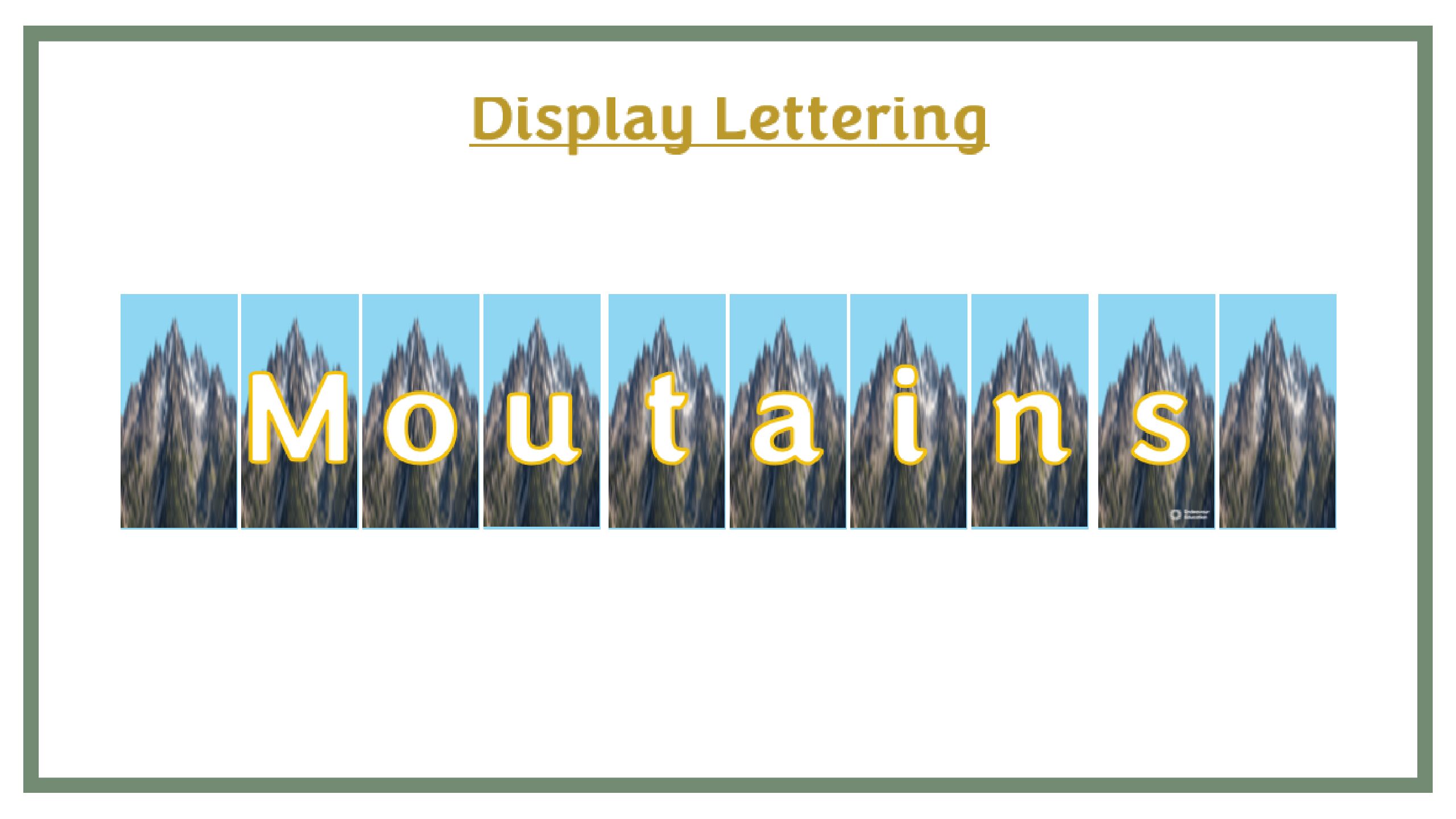 Display Lettering: Geography - Mountains