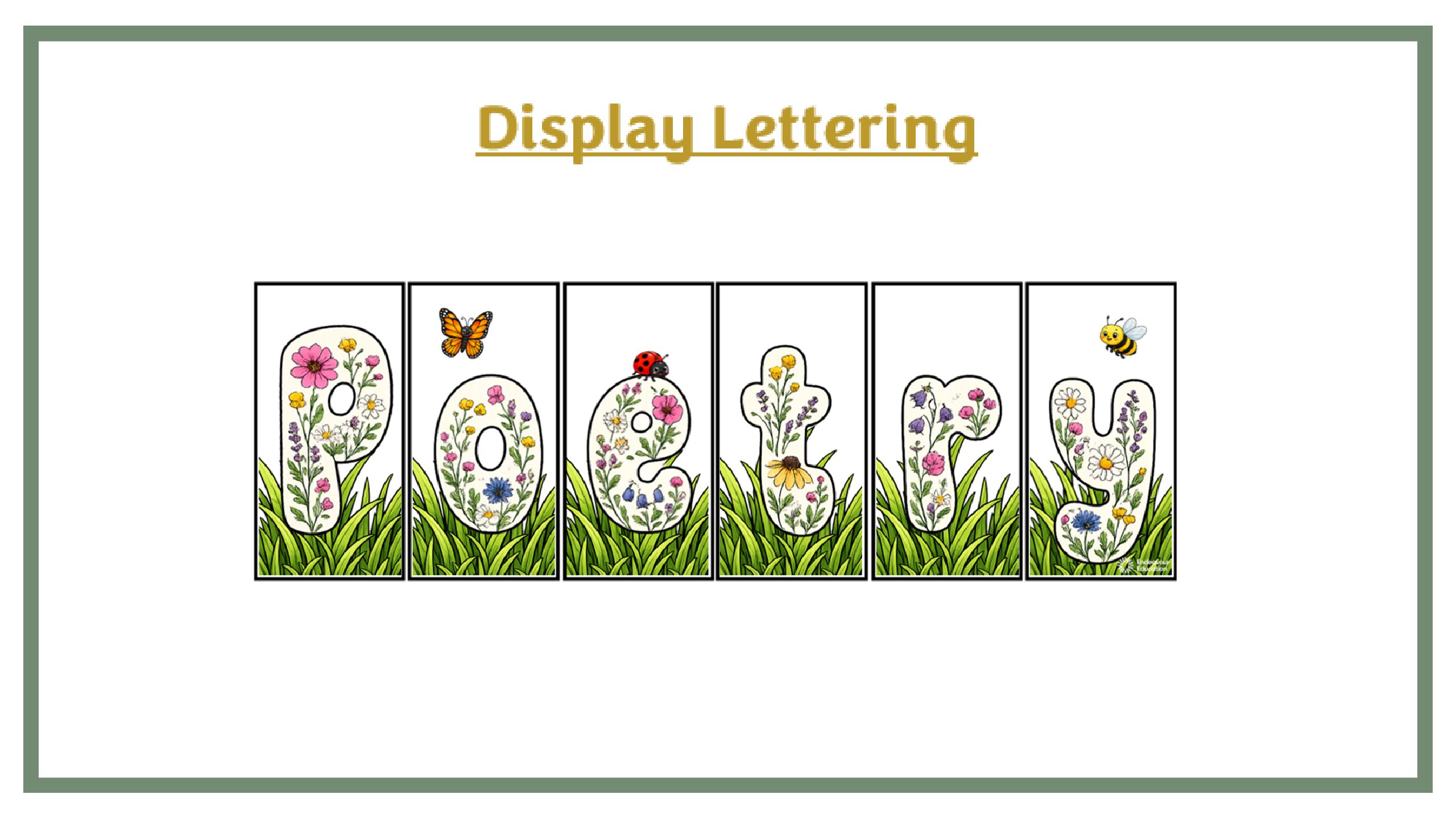 Display Lettering: English - Poetry - Flowers
