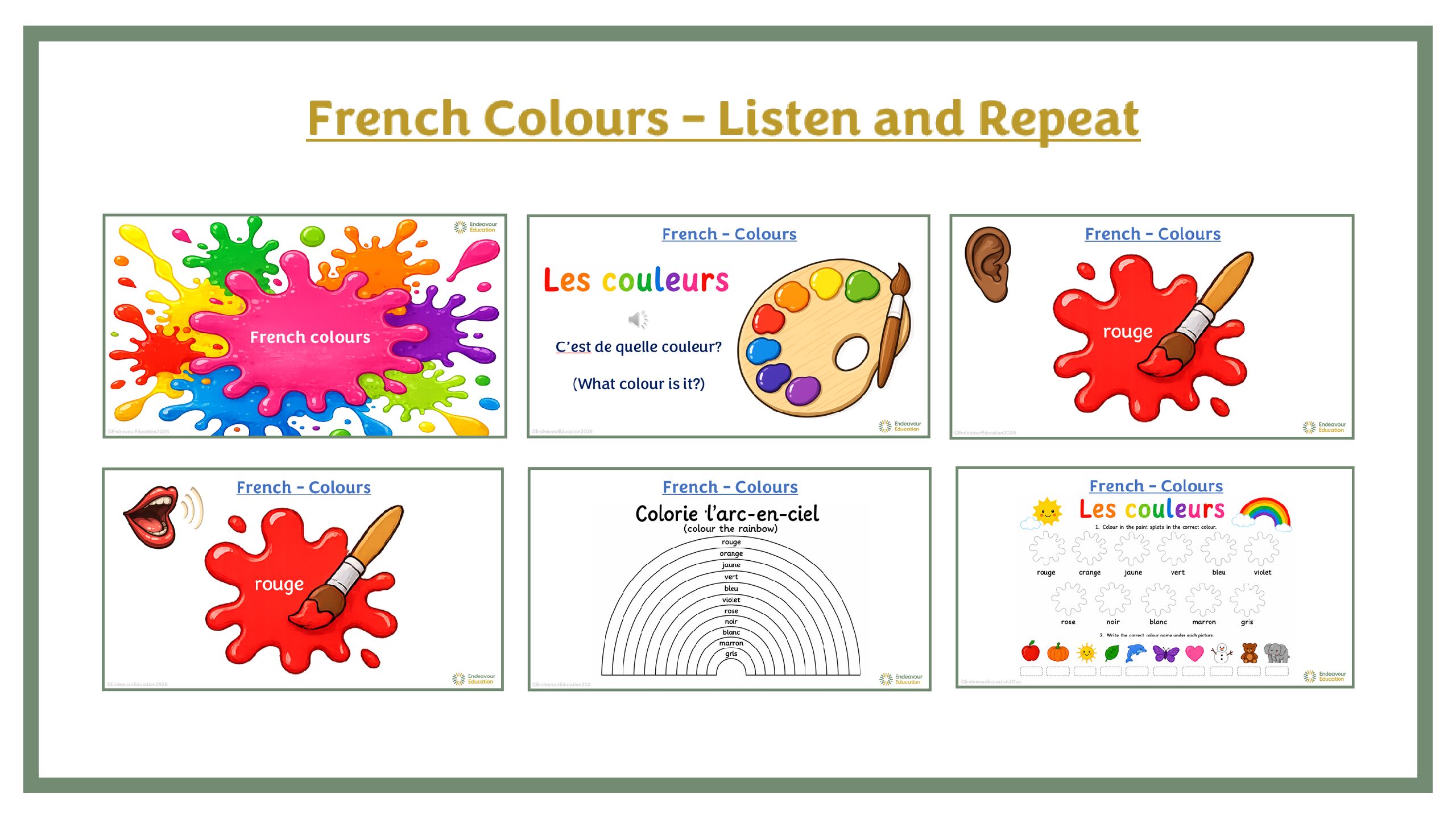 French Colours - Listen and Repeat