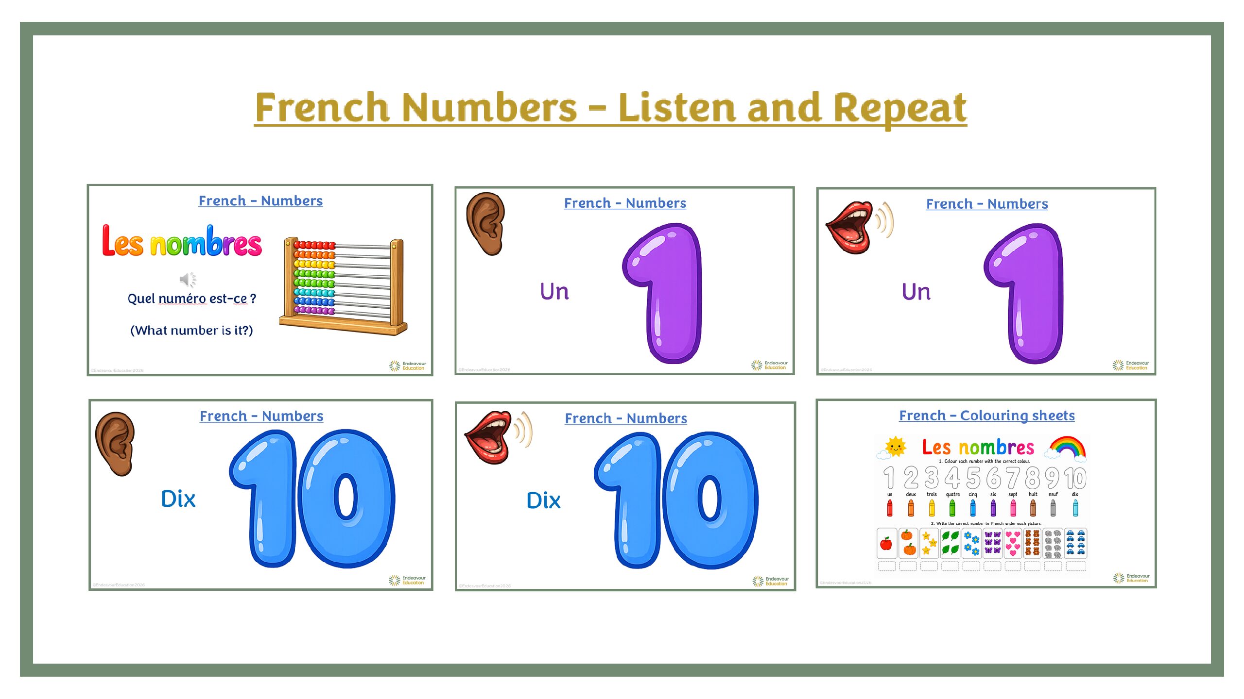 French Numbers - Listen and Repeat