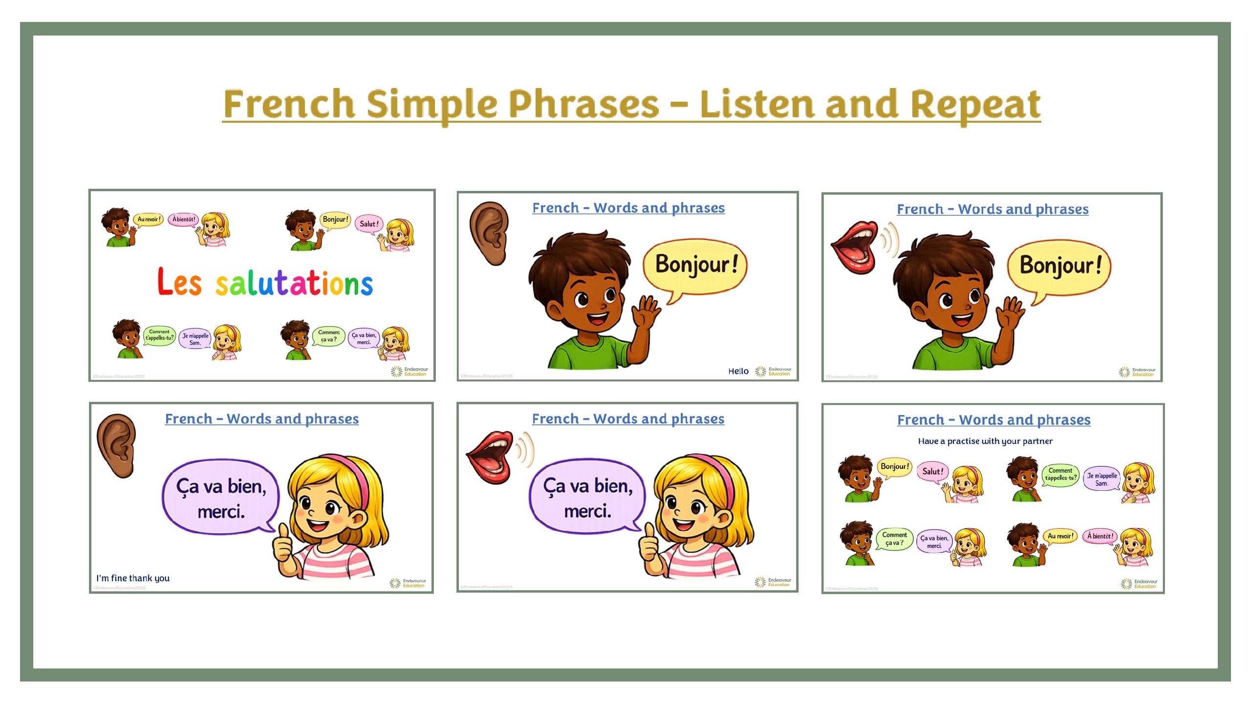 French Simple Phrases - Listen and Repeat