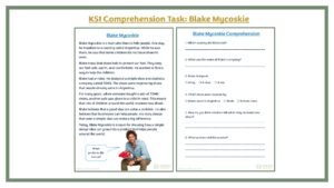 KS1 Comprehension Task: Blake Mycoskie