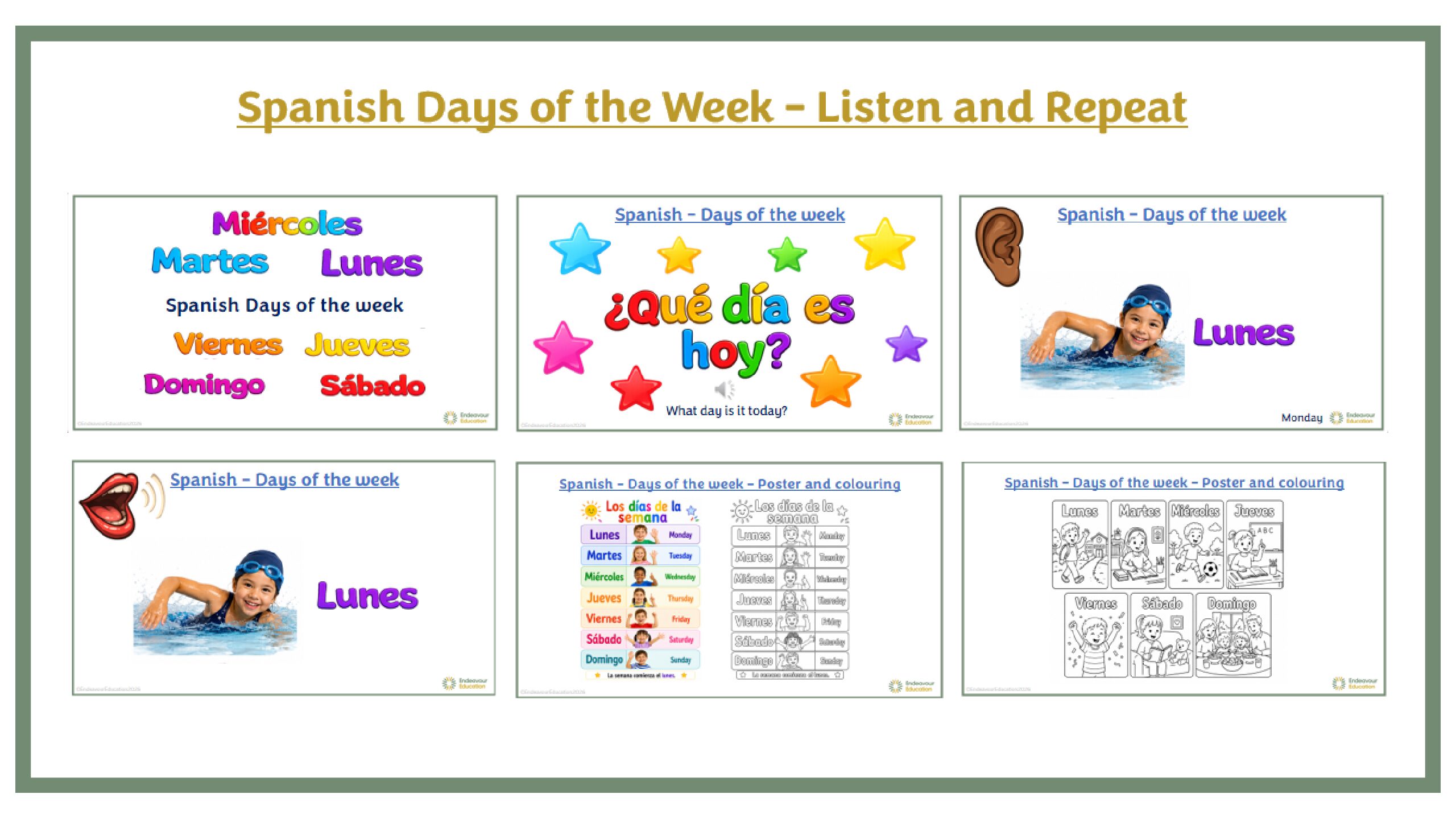 Spanish Days of the Week - Listen and Repeat