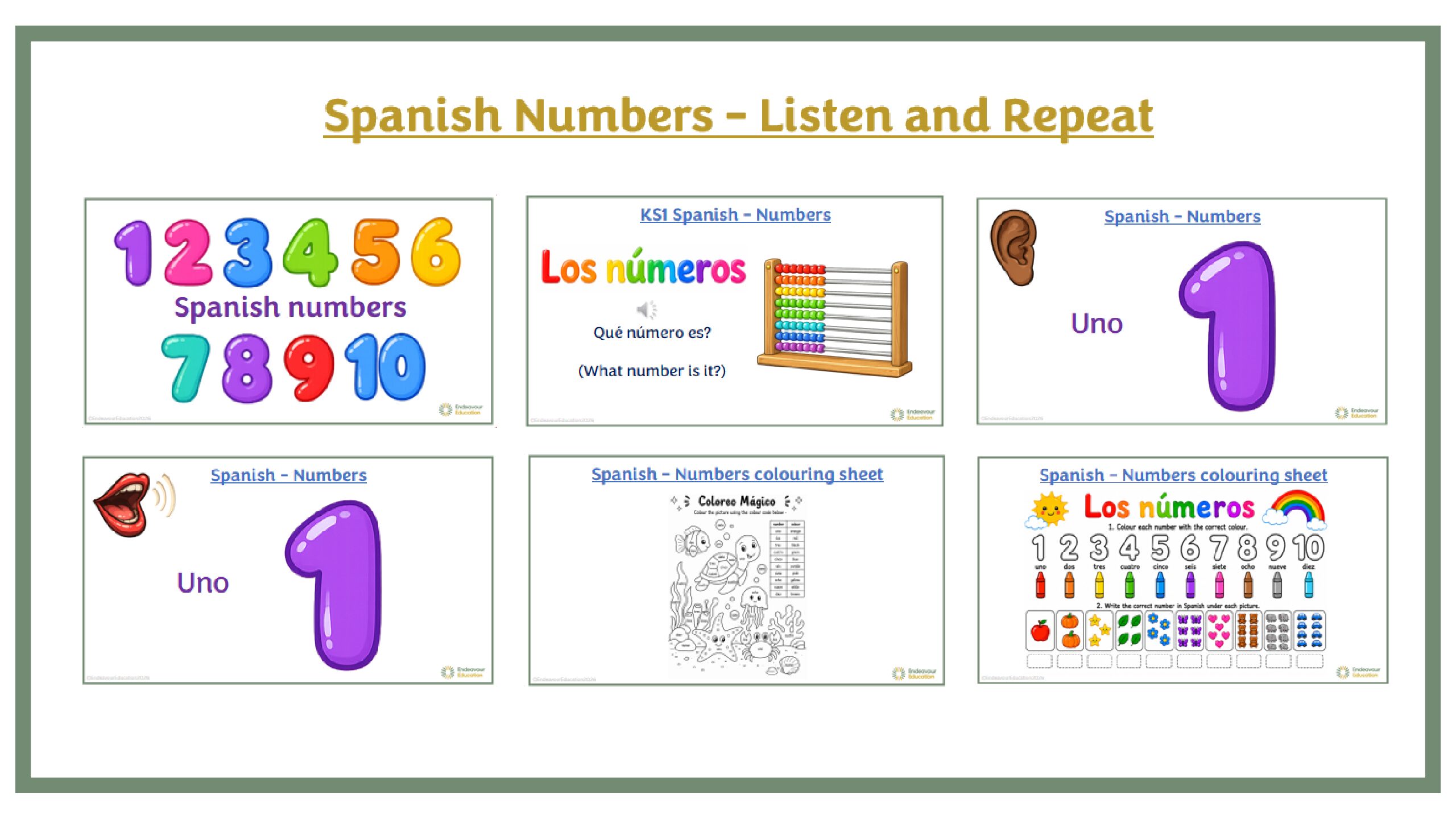 Spanish Colours - Listen and Repeat