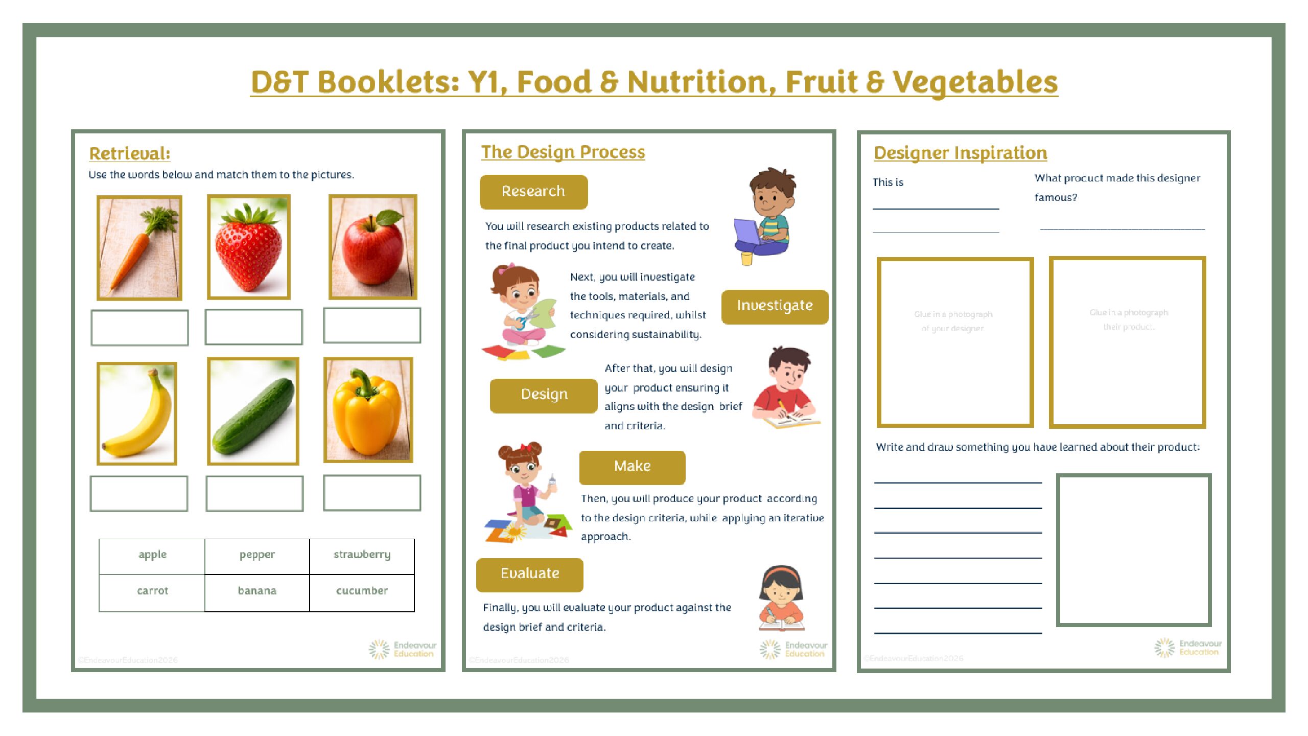 D&T Booklet: Year 1 Food & Nutrition, Fruit & Vegetables