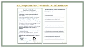 KS1 Comprehension Task: Marie Van Britton Brown