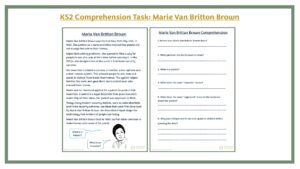 KS2 Comprehension Task: Marie Van Britton Brown