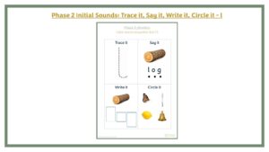 Phase 2 Initial Sounds: Trace it, Say it, Write it, Circle it - l