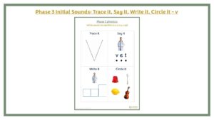 Phase 2 Initial Sounds: Trace it, Say it, Write it, Circle it - v