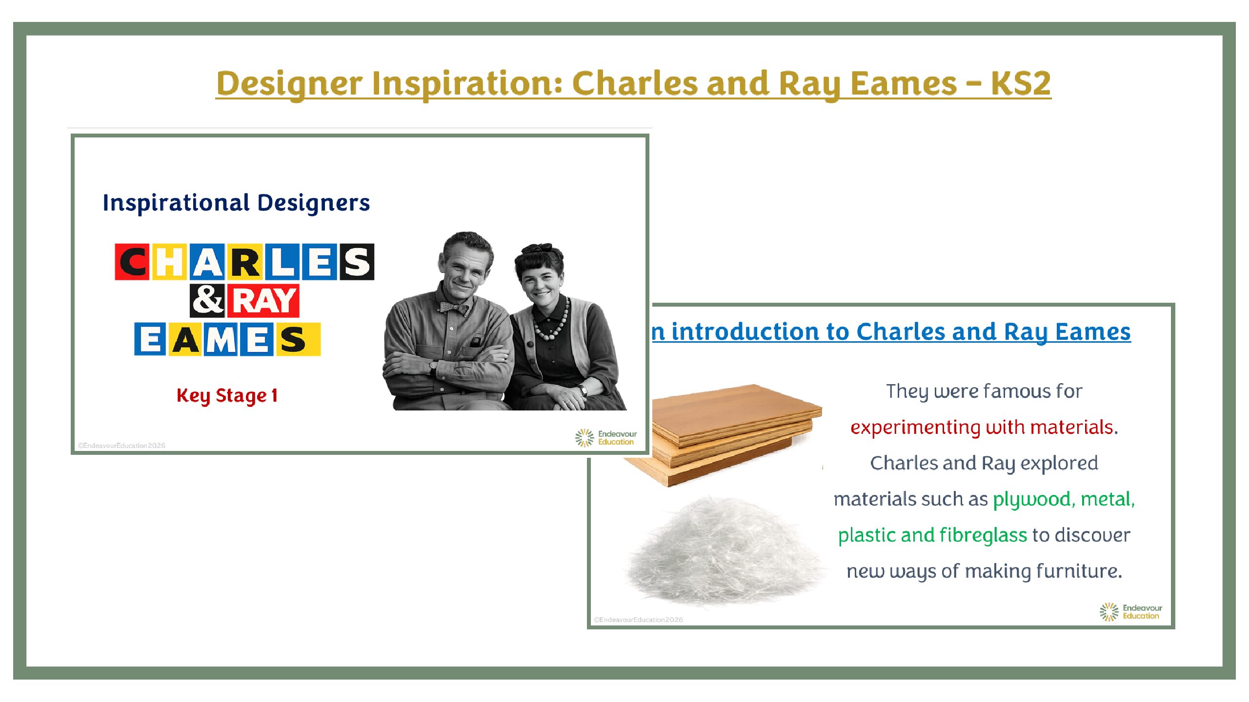 Designer Inspiration PPT: Charles & Ray Eames - KS2