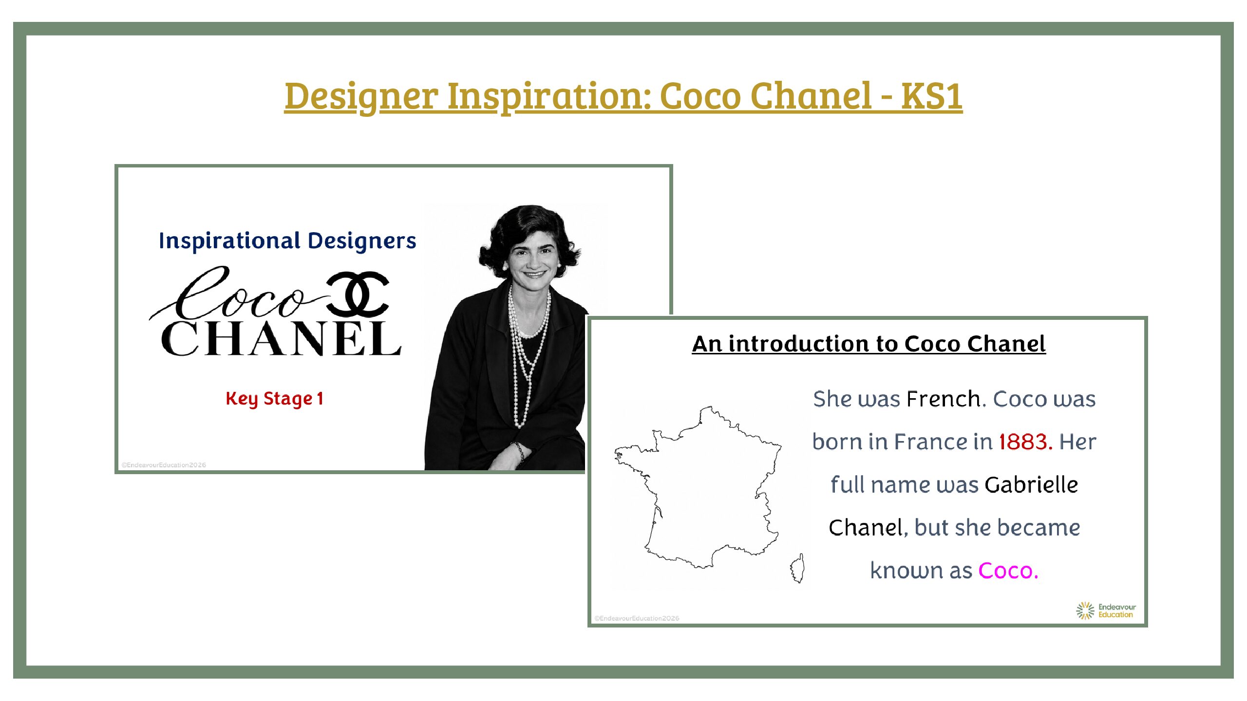 Designer Inspiration PPT: Coco Chanel - KS1