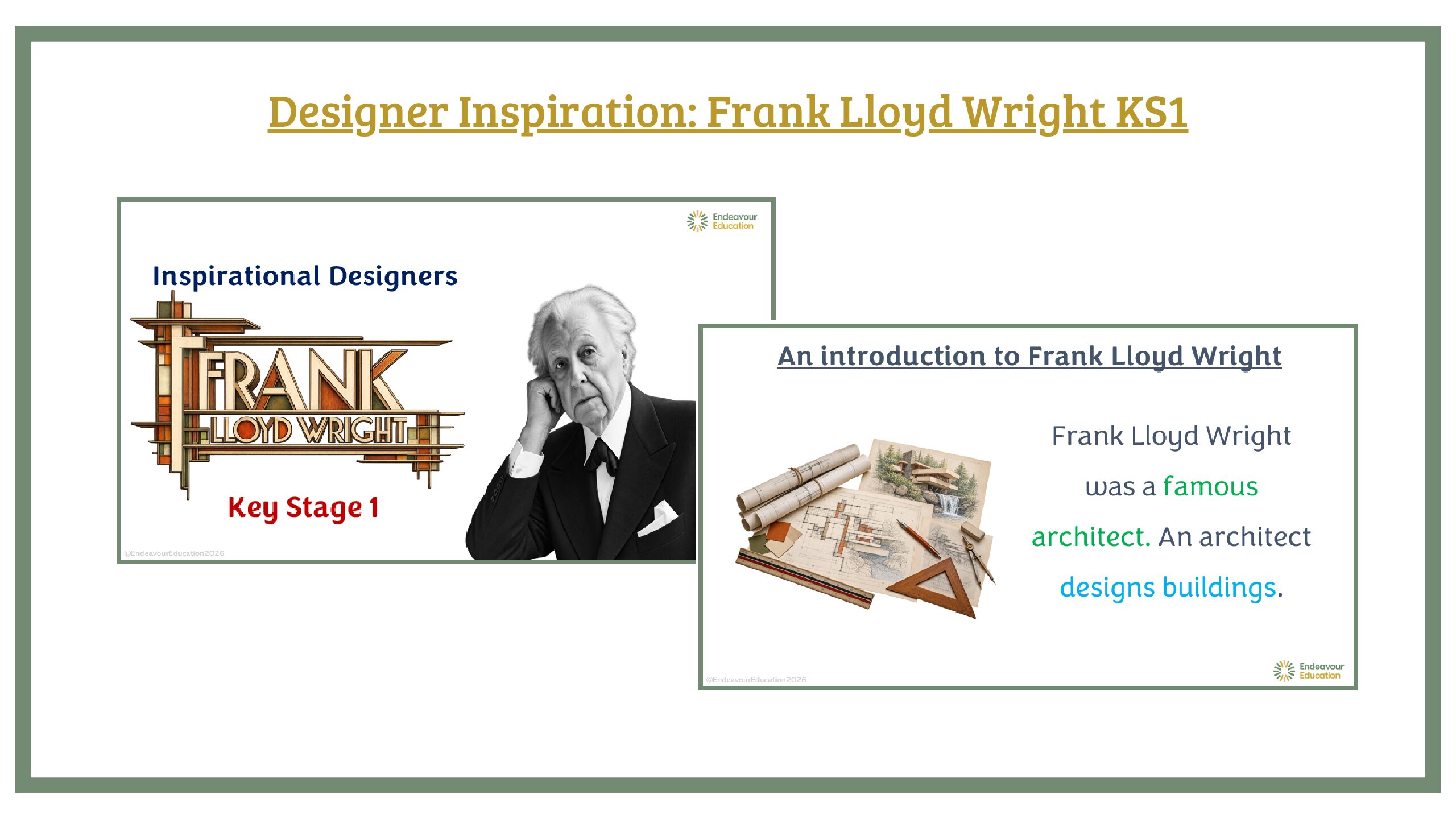 Designer Inspiration PPT: Frank Lloyd Wright - KS1