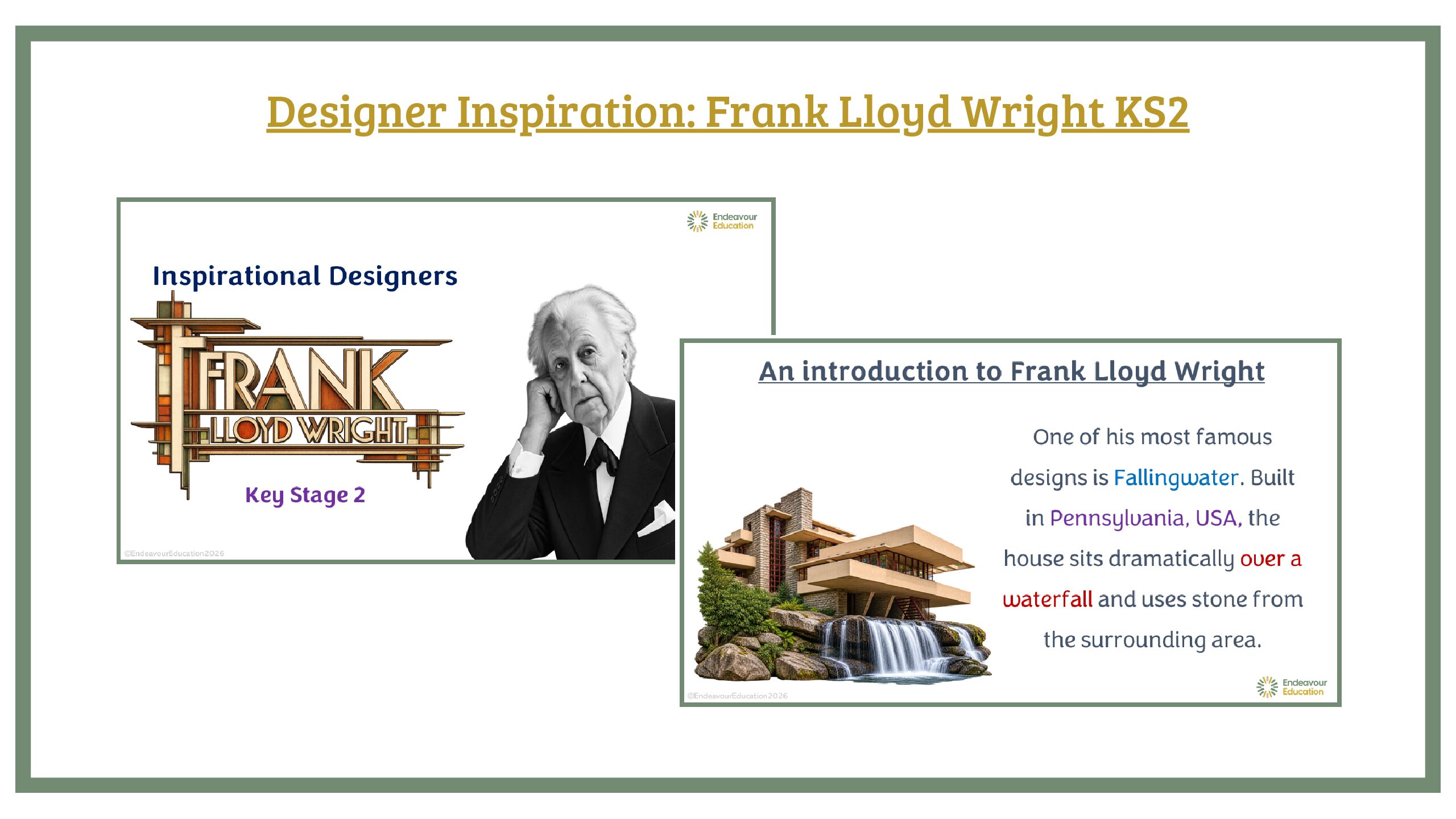 Designer Inspiration PPT: Frank Lloyd Wright - KS2
