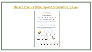 Phase 3 Phonics: Blending and Segmenting (y-z-qu)