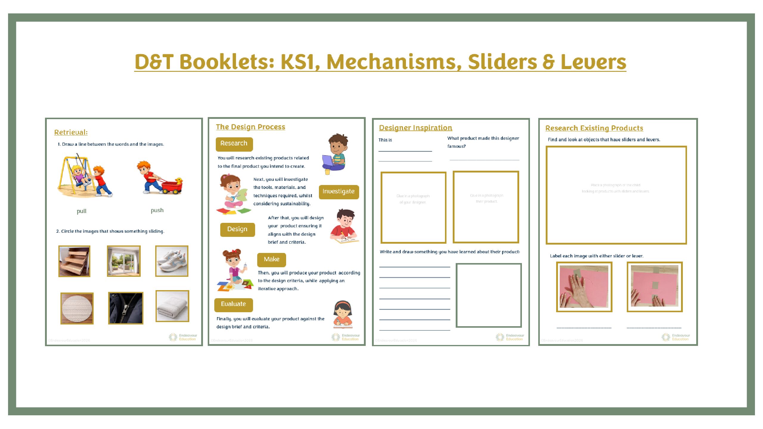 D&T Booklet: KS1 Mechanisms, Sliders & Levers