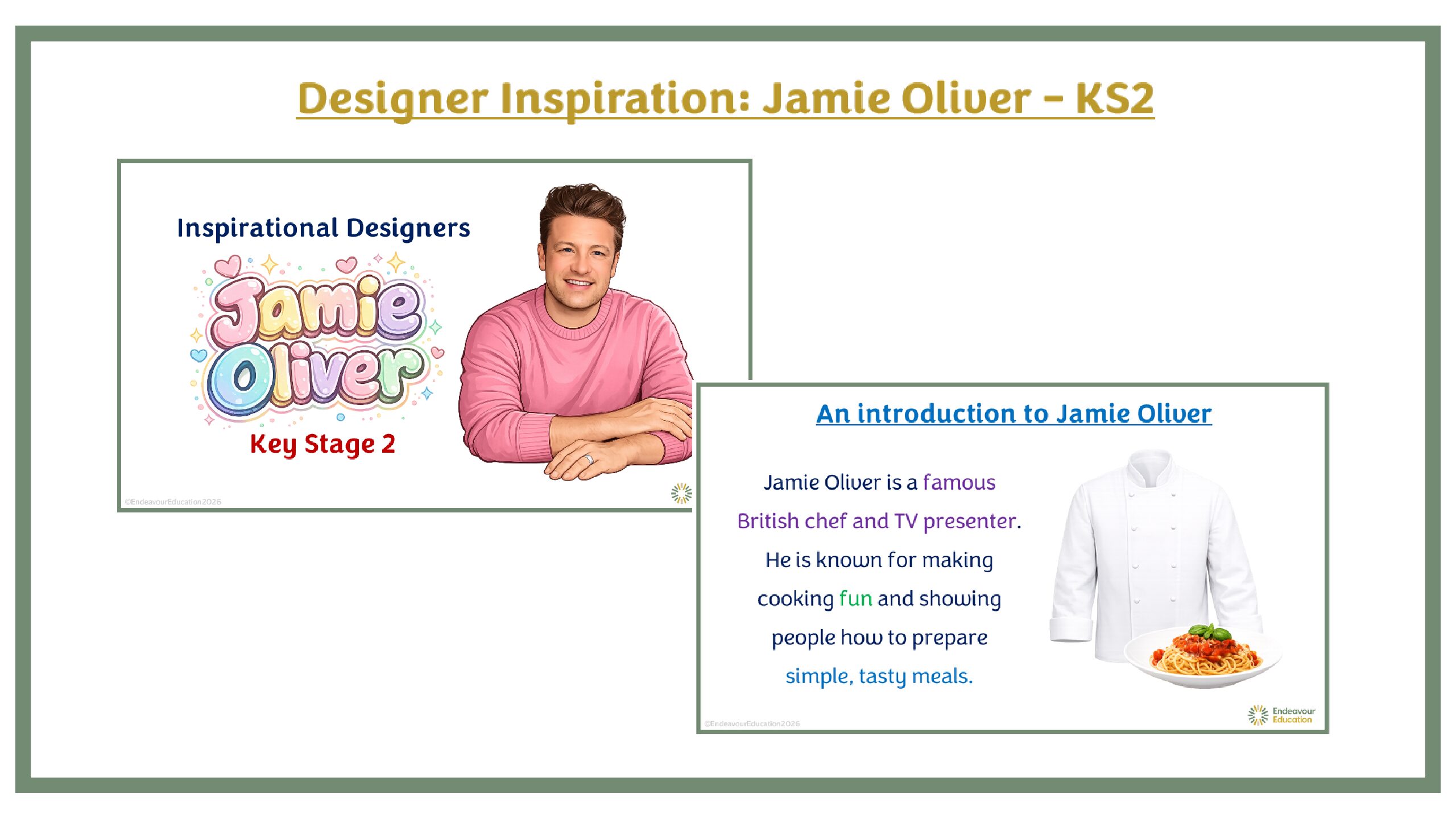 Designer Inspiration PPT: Jamie Oliver - KS2