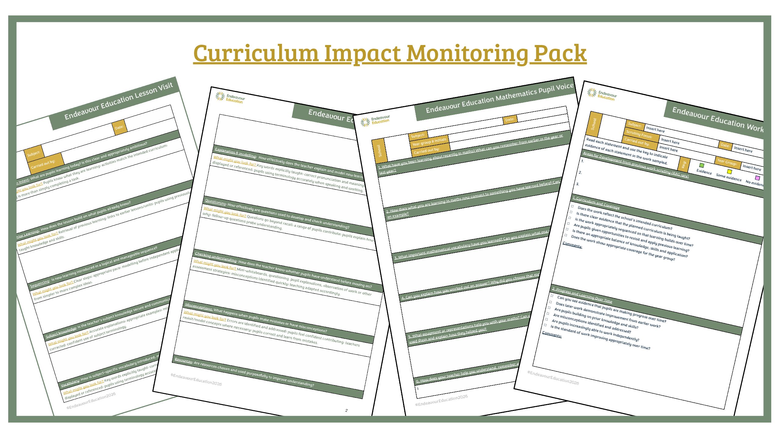 Curriculum Impact Monitoring Pack