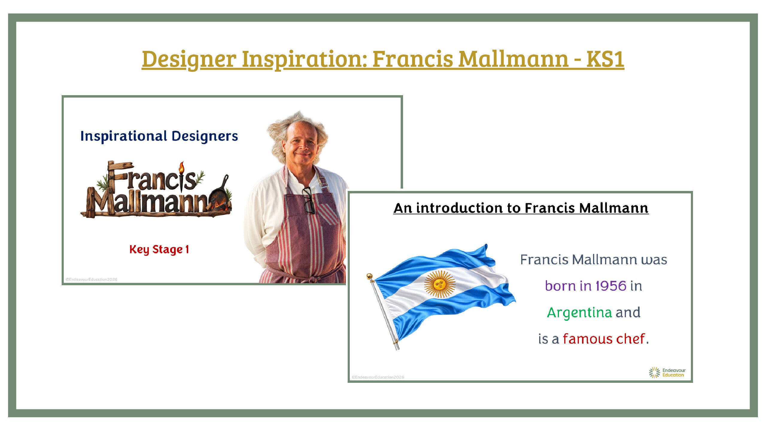 Designer Inspiration PPT: Francis Mallmann - KS1