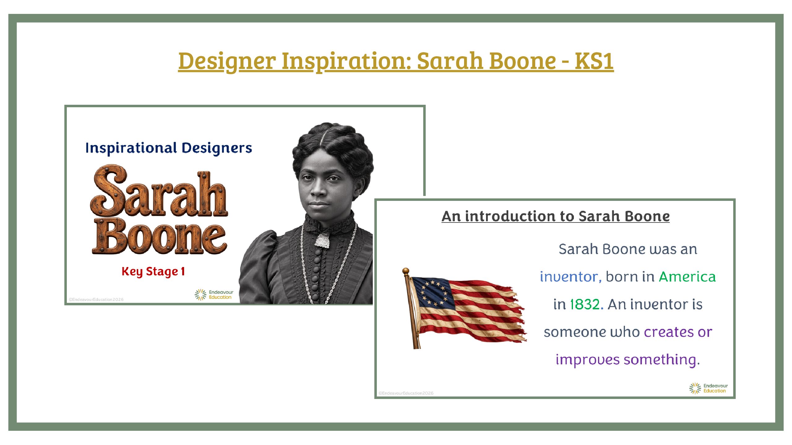 Designer Inspiration PPT: Sarah Boone - KS1