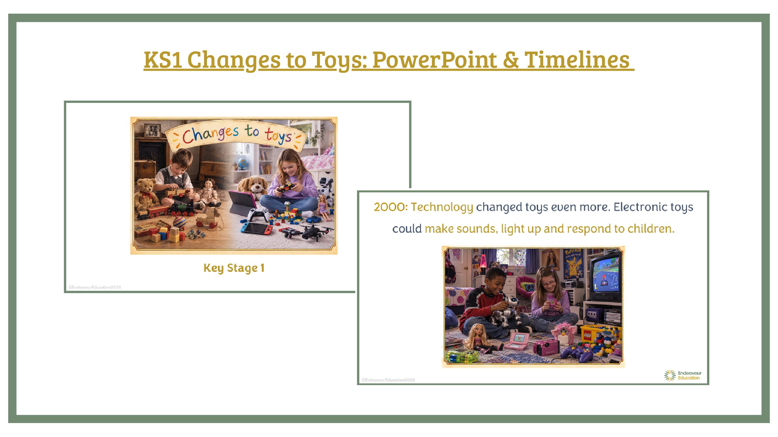 KS1 Changes to Toys: PowerPoint & Timelines